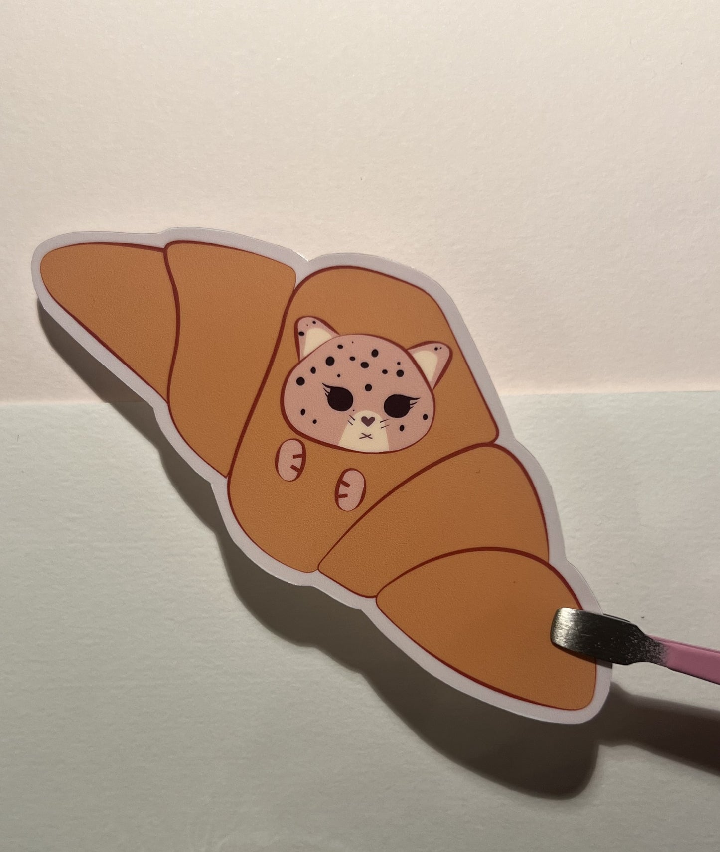 Croissant Jaguar waterproof sticker for journaling kawaii style