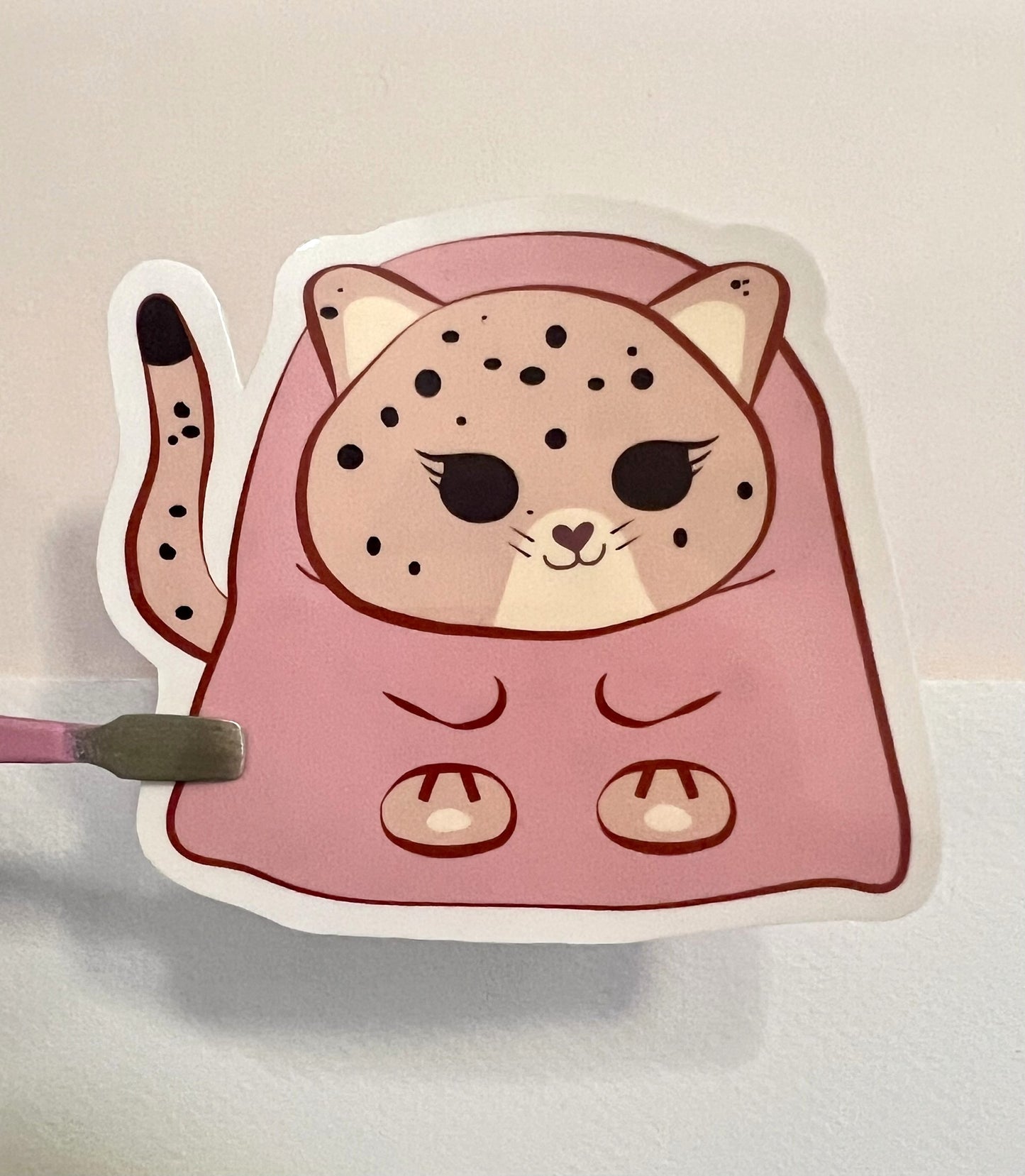 Kawaii Pink Jaguar Sticker